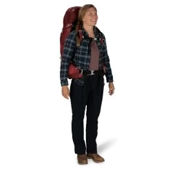 Osprey Aura AG 65 - Women's -Peak Camping AuraAG 65L S22 OnBody1 BerrySorbetRed rsz 52642.1652392975