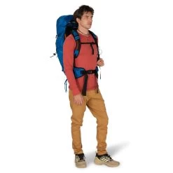 Osprey Exos 38 - Men's -Peak Camping Exos 38L S22 OnBody1 BlueRibbon rsz 44772.1675907331