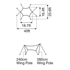 Snow Peak Amenity Tarp Hexa L Set -Peak Camping amenity tarp hexa set large tp 851sr dimensions 01 rsz 68482.1675883091
