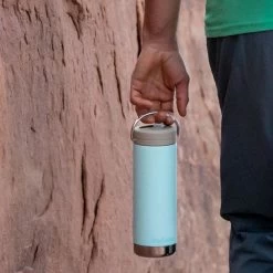 Klean Kanteen TKWide W/ Twist Cap - 16 Oz (Fall 2022) -Peak Camping k16tkwpt bt t twist water bottle twist straw cap closeup lifestyle rsz 52073.1626823581.1280.1280 54006.1672357768